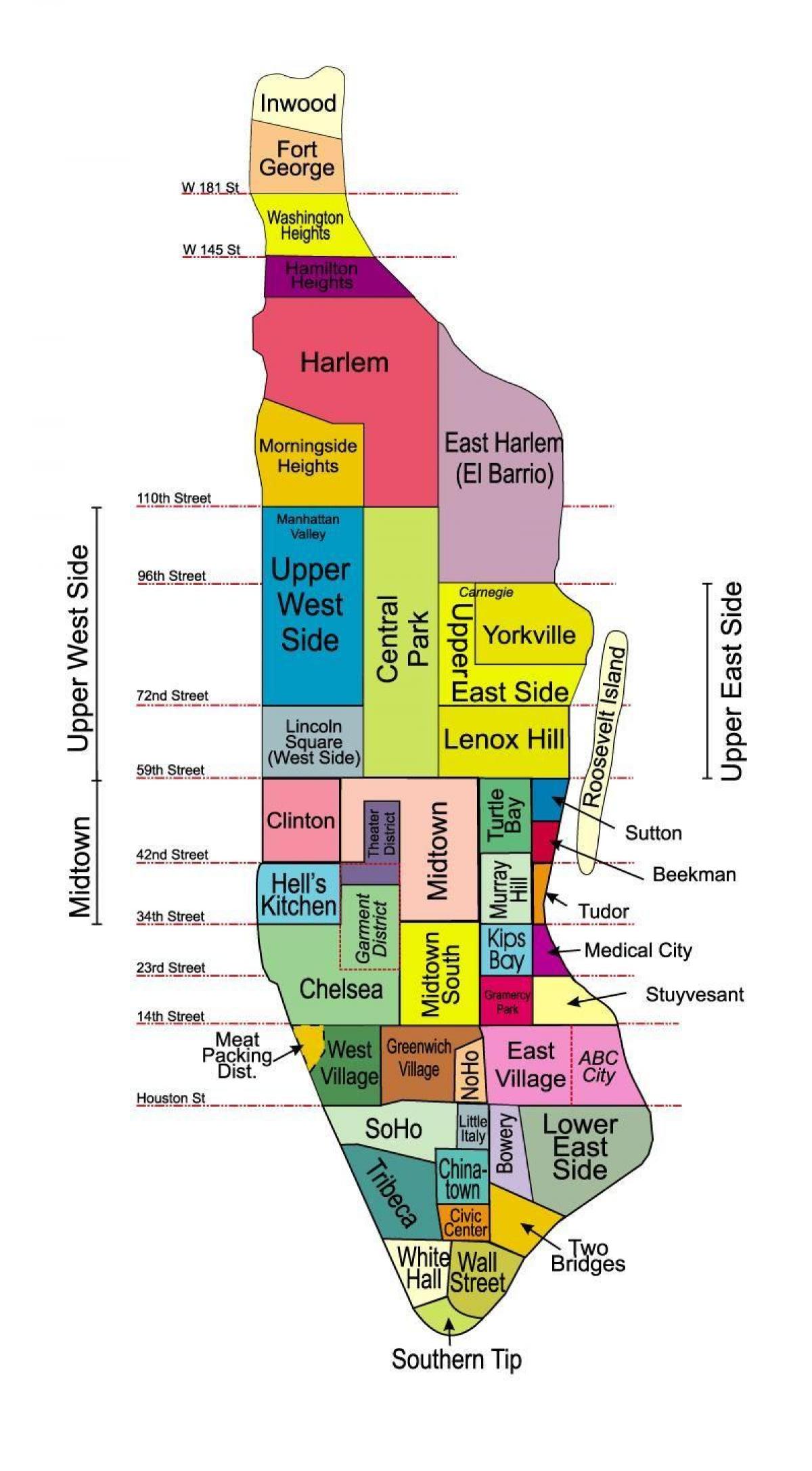 peta dari borough Manhattan