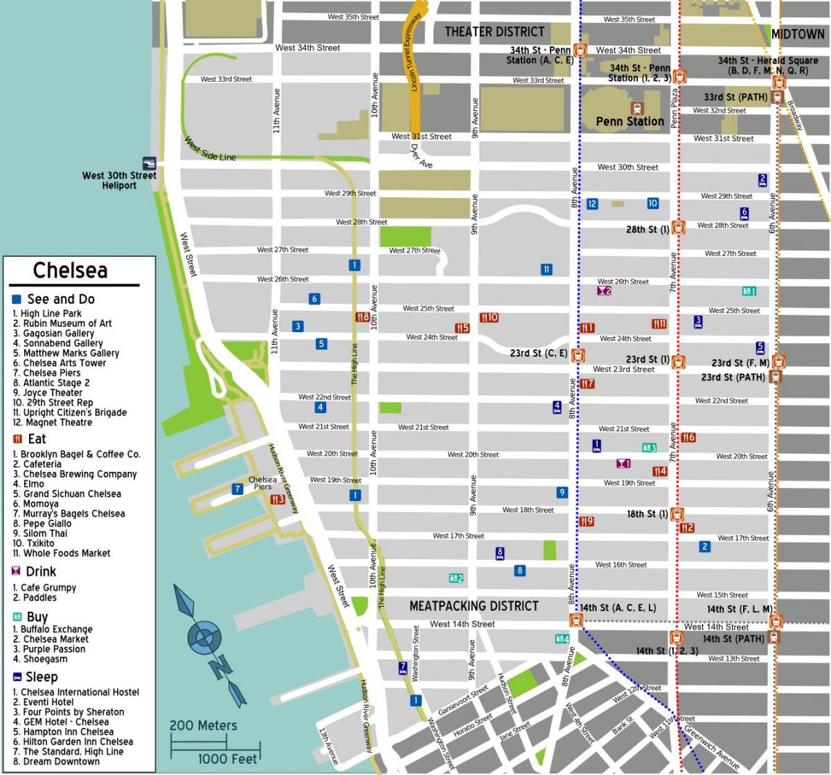 peta dari Chelsea Manhattan