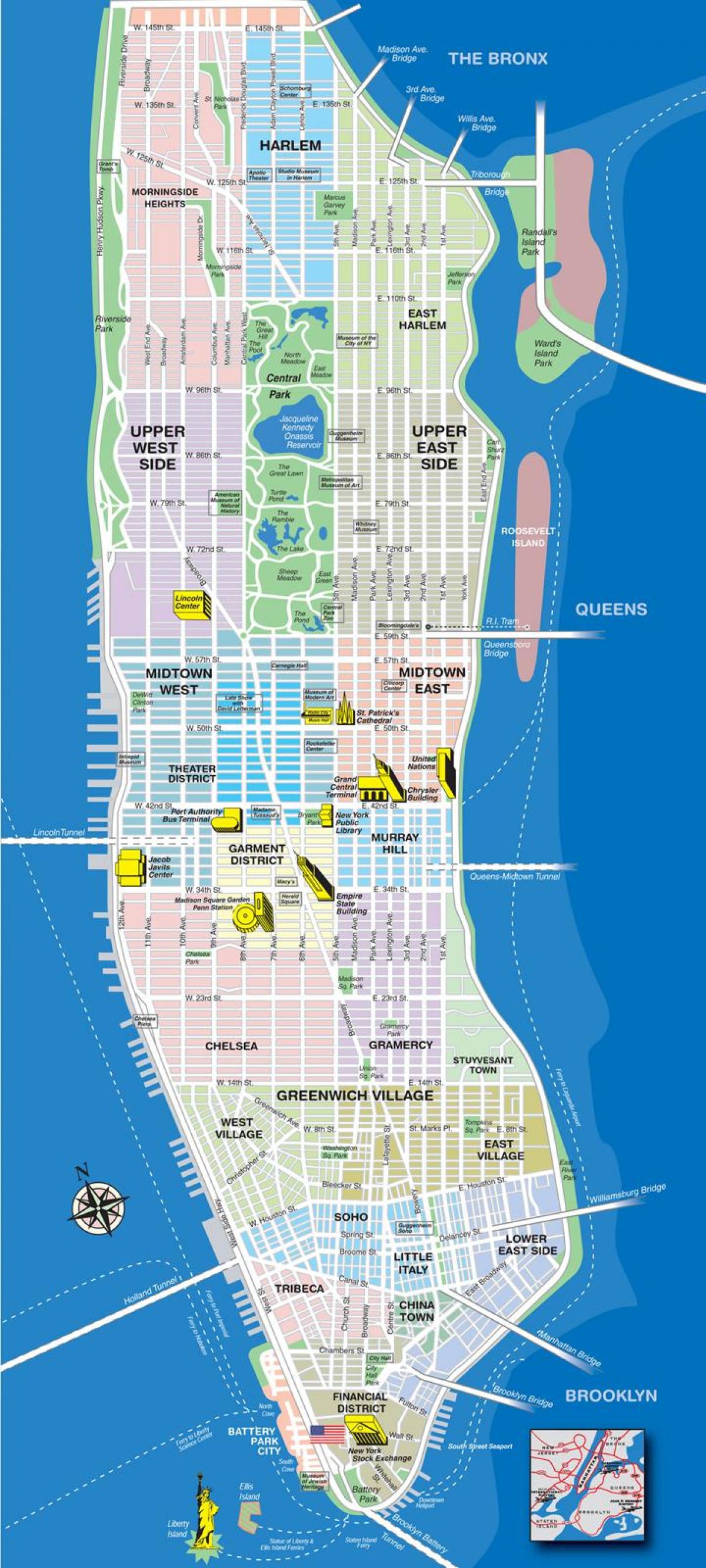 peta jalan di Manhattan