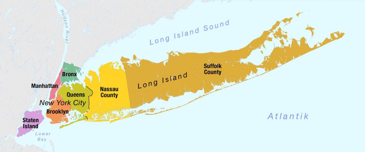 peta dari New York dan long island