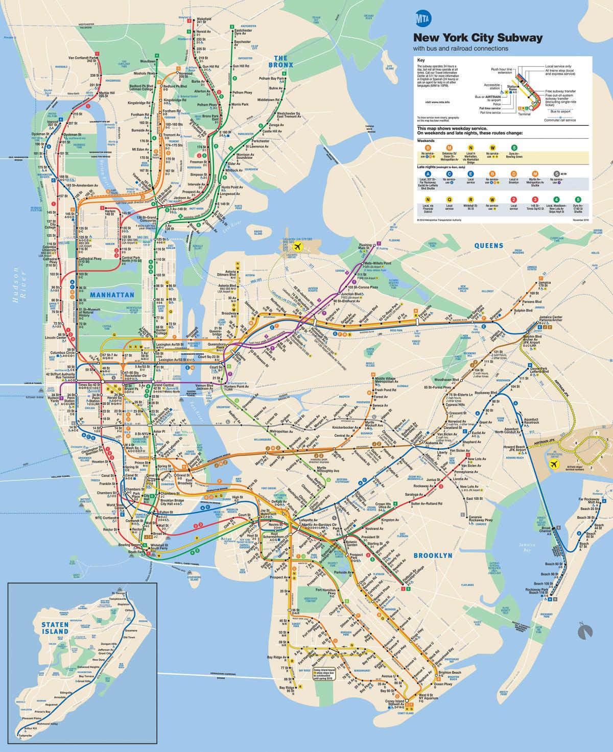 Manhattan peta transportasi umum
