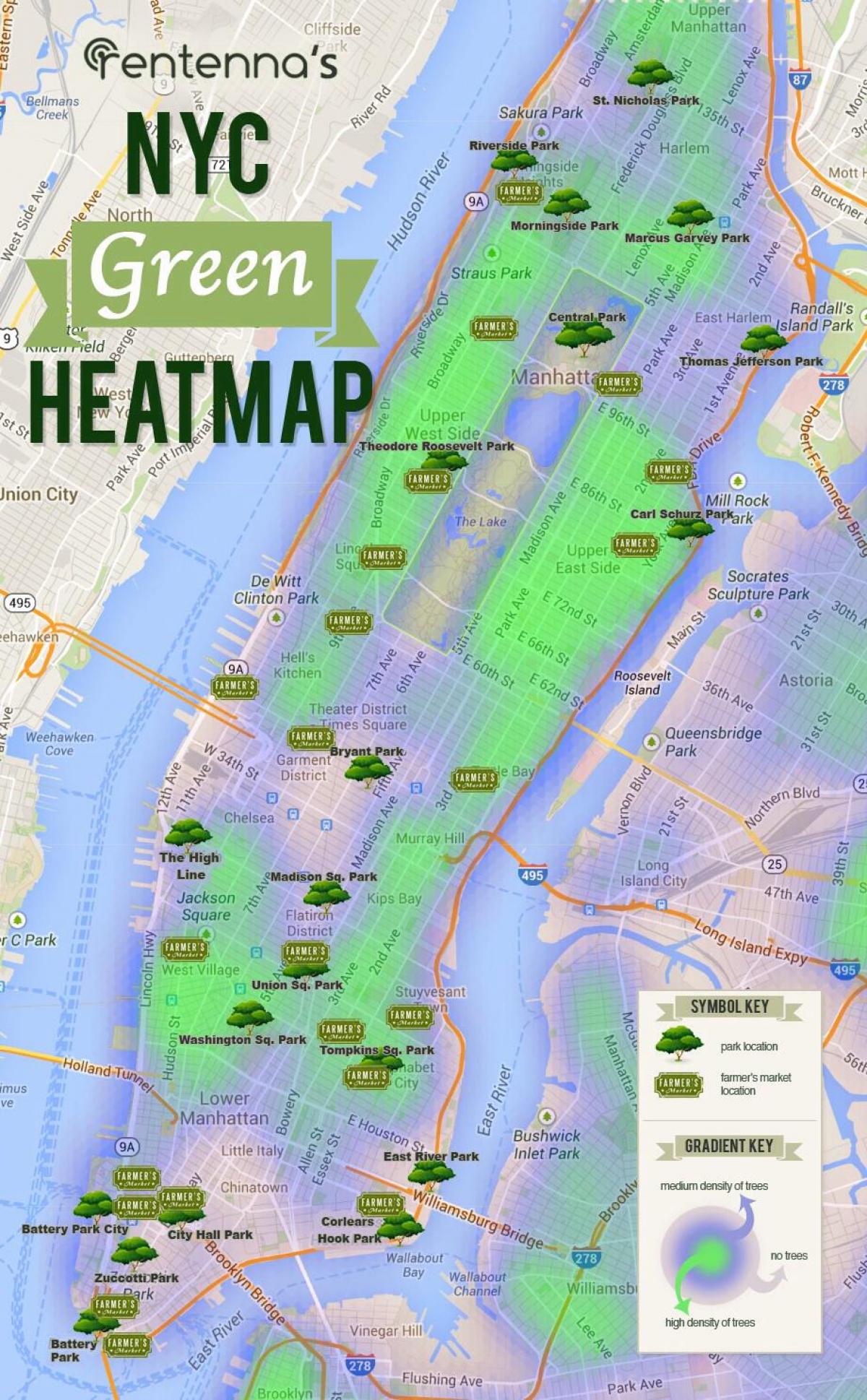 peta dari Manhattan taman