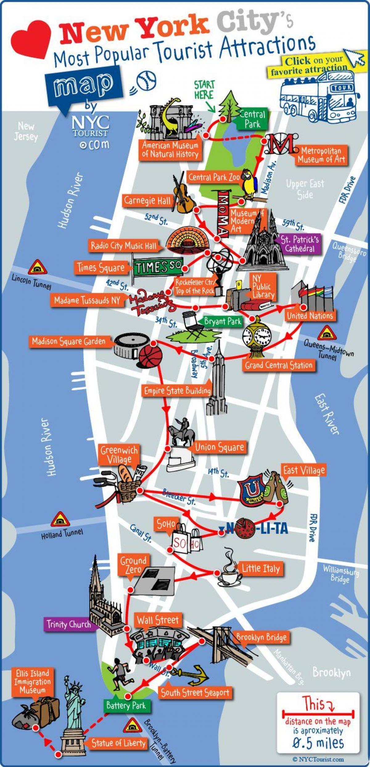 midtown Manhattan peta wisata