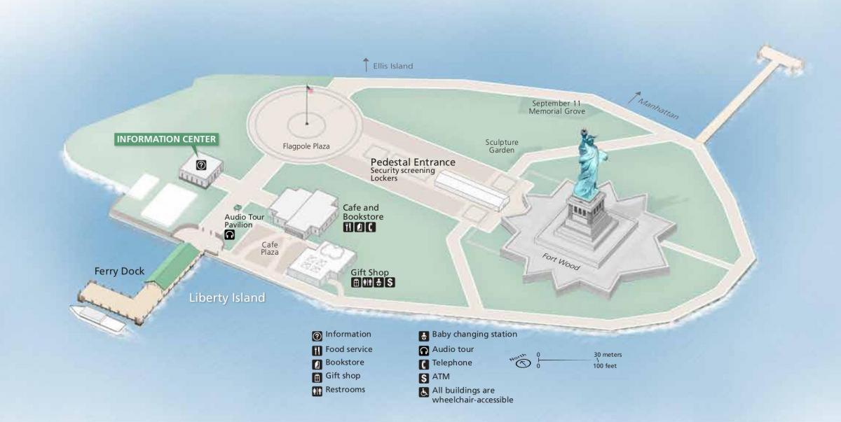 peta dari patung liberty