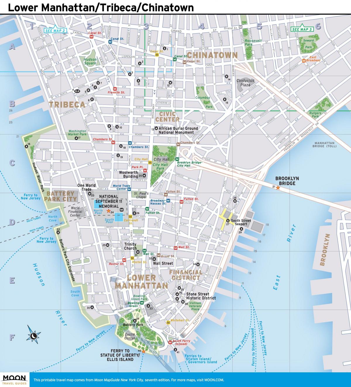 peta dari lower Manhattan ny