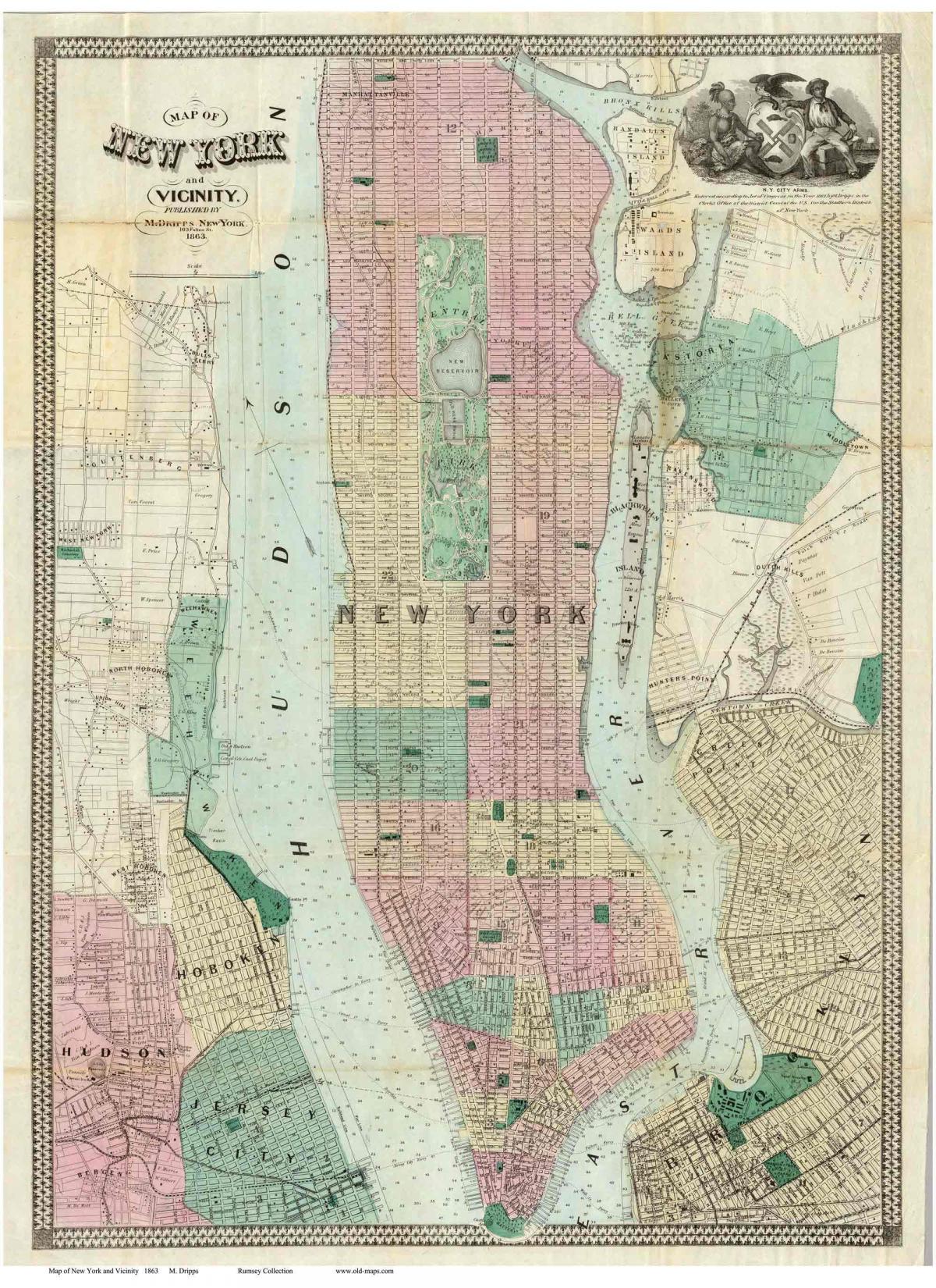 sejarah Manhattan peta