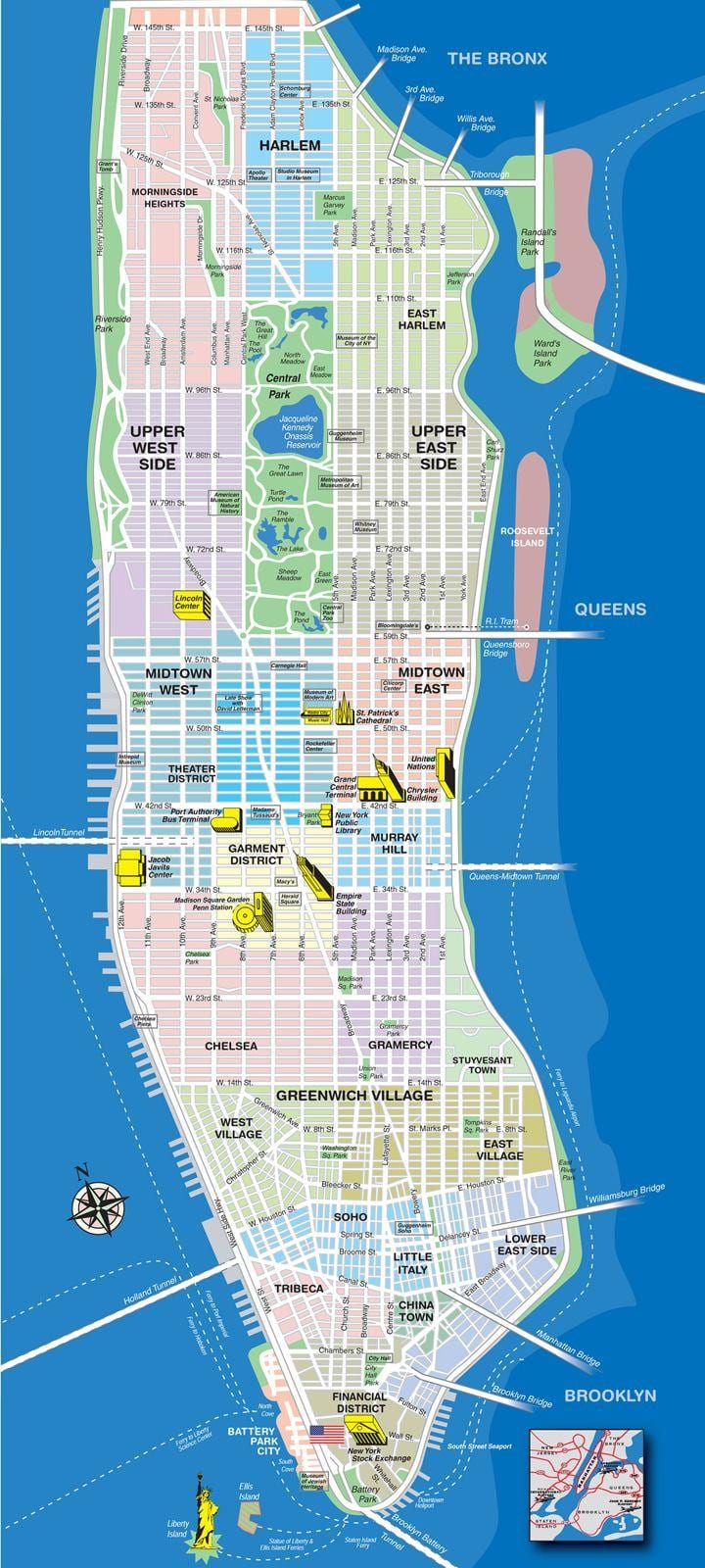 peta dari pulau Manhattan
