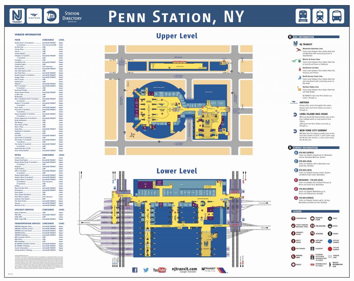Stasiun Penn Manhattan peta