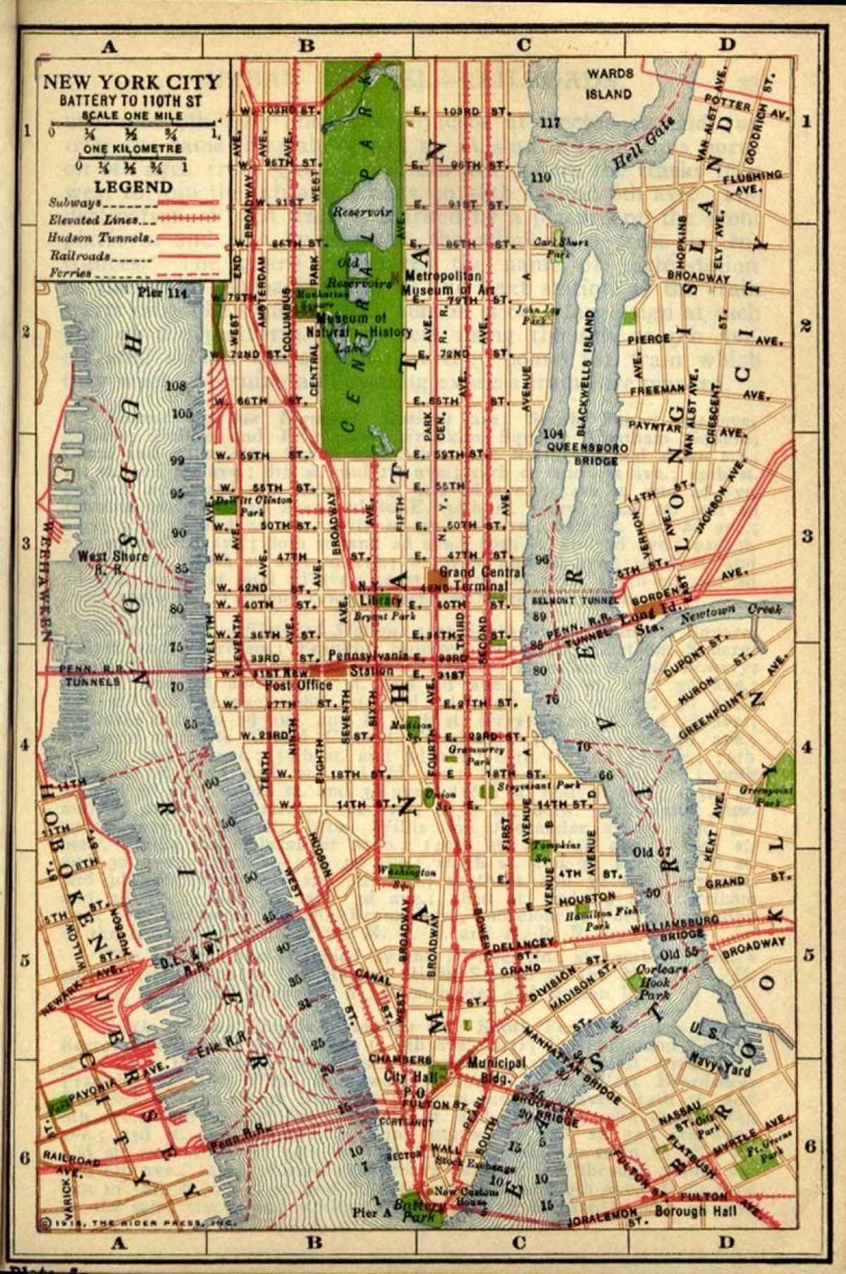 peta tua Manhattan