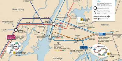 JFK ke Manhattan peta kereta bawah tanah