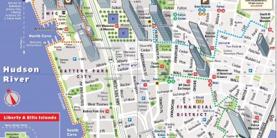 Lower Manhattan peta wisata