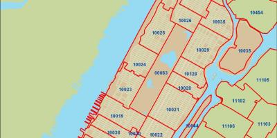 NYC kode pos peta Manhattan