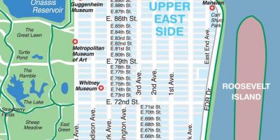 Peta dari upper east side Manhattan