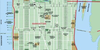 Peta rinci dari Manhattan