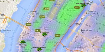 Peta dari Manhattan taman