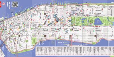 Peta rinci dari Manhattan ny