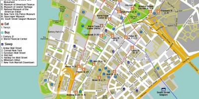 Peta dari pusat kota Manhattan ny